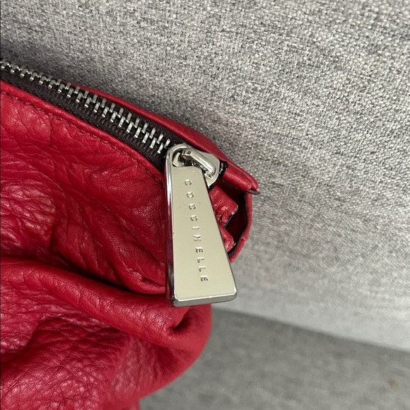 Coccinelle Red Leather Shoulder Tote Bag Purse - Picture 6 of 9